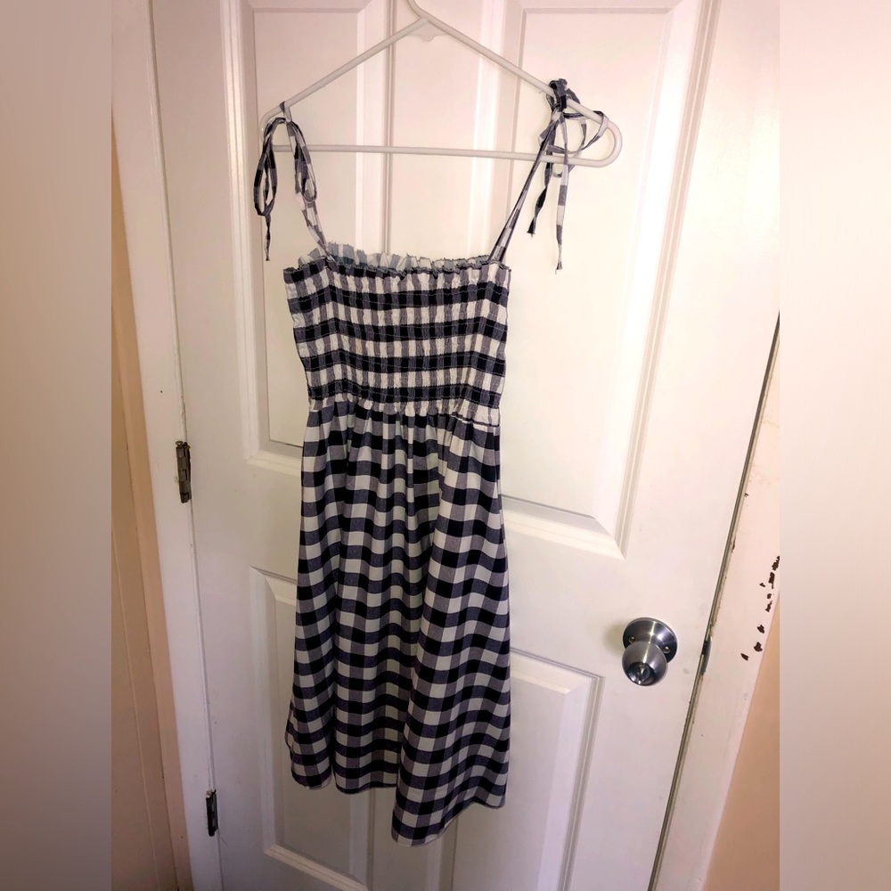 Black and white checkered dress